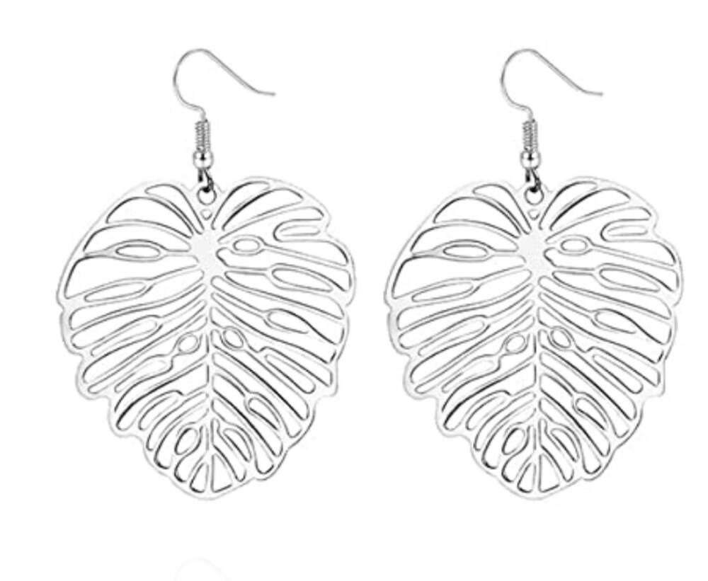 Silver Leaf Drop Earrings